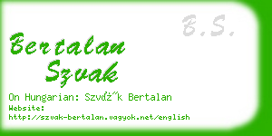 bertalan szvak business card